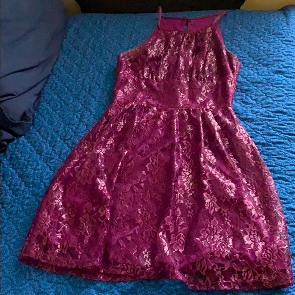 Wine Lace Dress